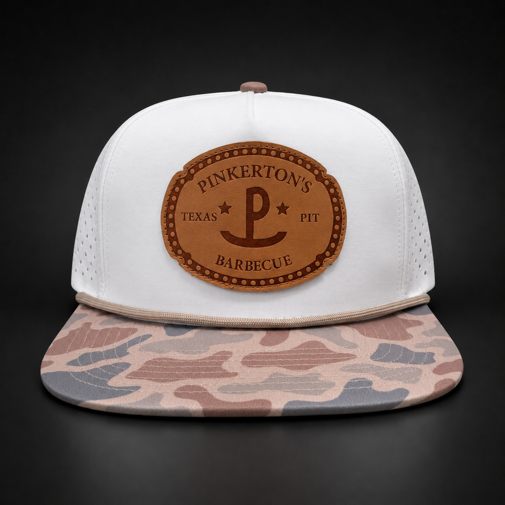 Camo Pinkerton's Hat With Leather Patch