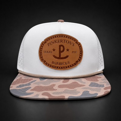 Camo Pinkerton's Hat With Leather Patch