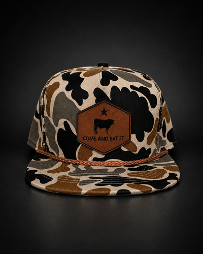 Camo COME AND EAT IT® Hat with Burnt Orange Rope